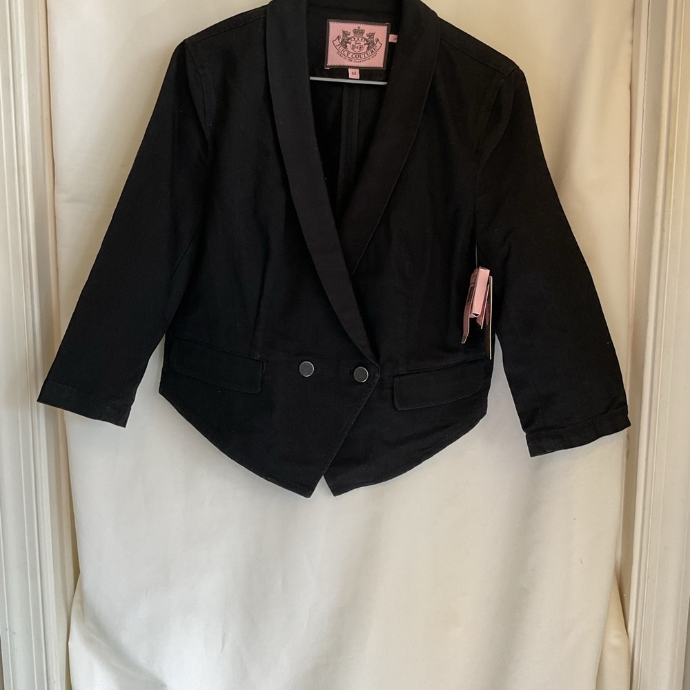 Juicy Couture Denim Women's Jacket Cropped Button Front Style Size M NWT